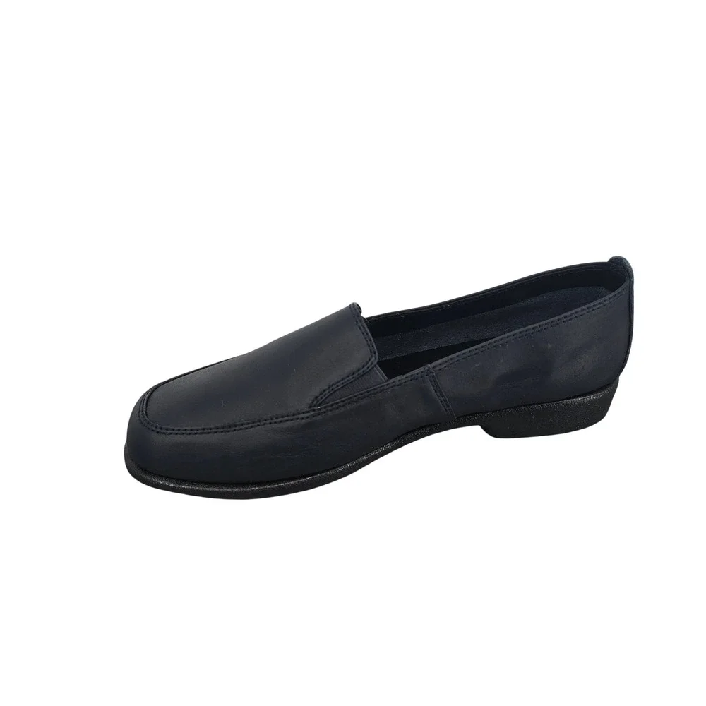 Hush Puppies Heaven Navy Leather Loafers Womens 9.5 EW H55537 Slip‎ On Shoes